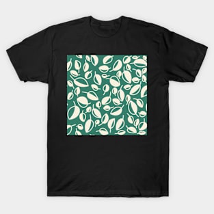 Minimalist Leaves on Green T-Shirt